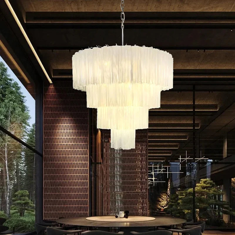 Afralia™ Glass Pendant Chandelier for Modern Living Room and Bar Ceiling
