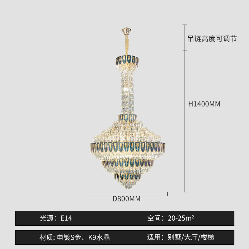 Afralia™ Crystal Chandelier for High-End Designer Duplex Living Room