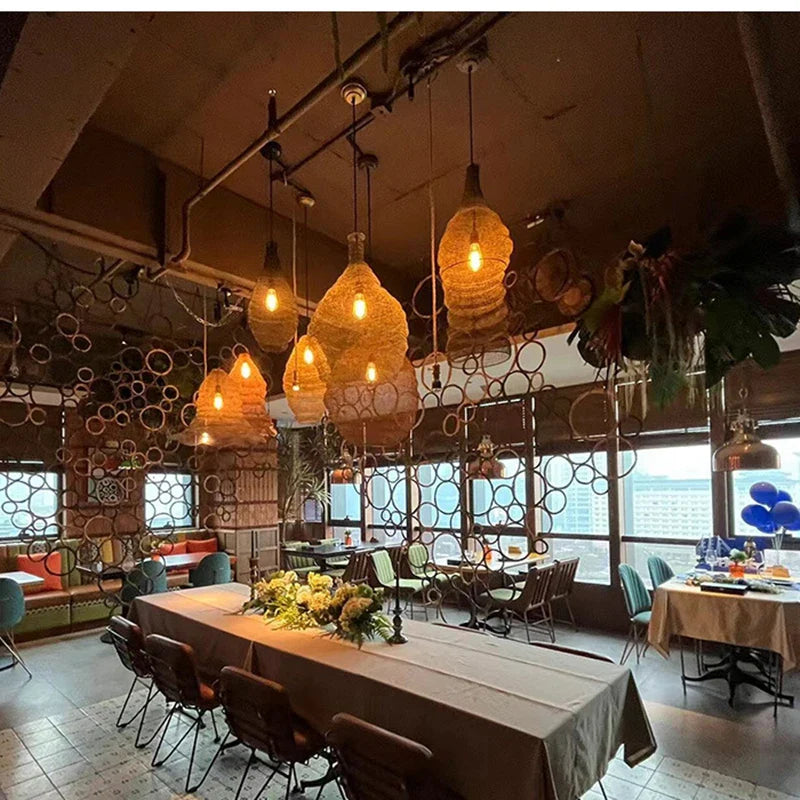 Afralia™ Mesh Pendant Lamp for Wabi Sabi Style Living Room Kitchen Loft Decor