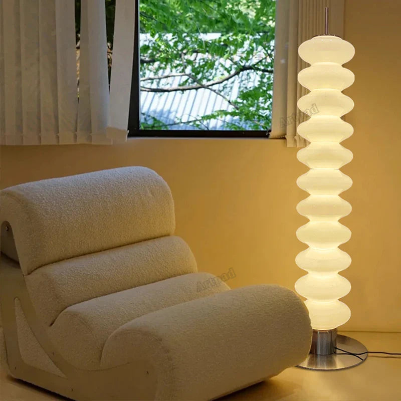 Afralia™ Gourd Glass Floor Lamp: Nordic Design LED Night Light for Bedroom and Living Room