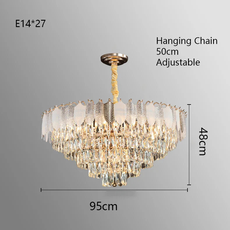 Afralia™ Crystal Indoor Chandelier: Postmodern LED Suspension Lamps for Luxe Living Room Decor