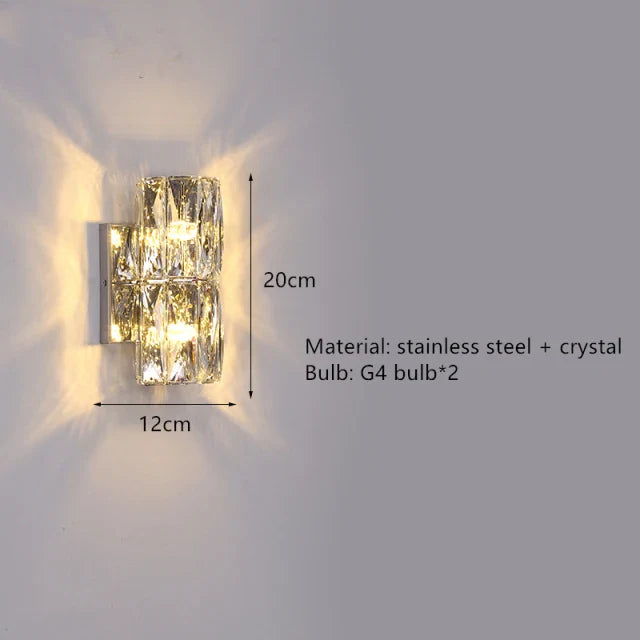 Afralia™ Modern Crystal Wall Sconce for Bedside Aisle TV Background Lighting