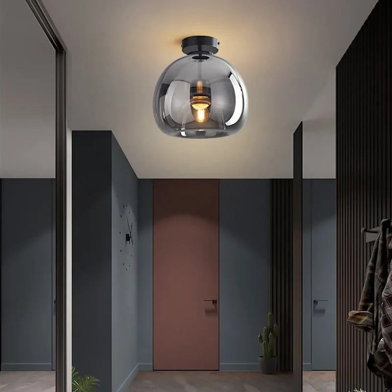 Afralia™ Glass Ball LED Ceiling Light: Modern Nordic Living Room Hallway Kitchen Interior Lamp