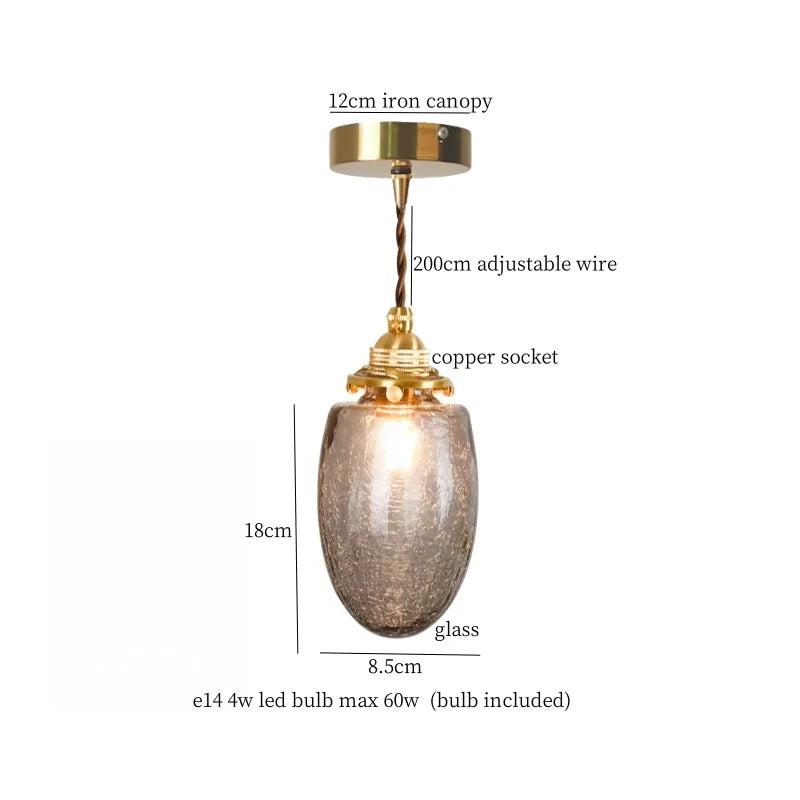 Afralia™ Cracked Glass LED Pendant Light for Cafe Bar Kitchen Living Room