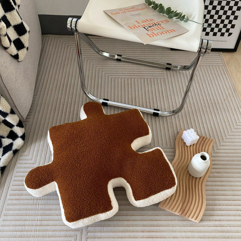Afralia™ Plush Irregular Jigsaw Seat & Back Cushion Set for Home & Game Comfort