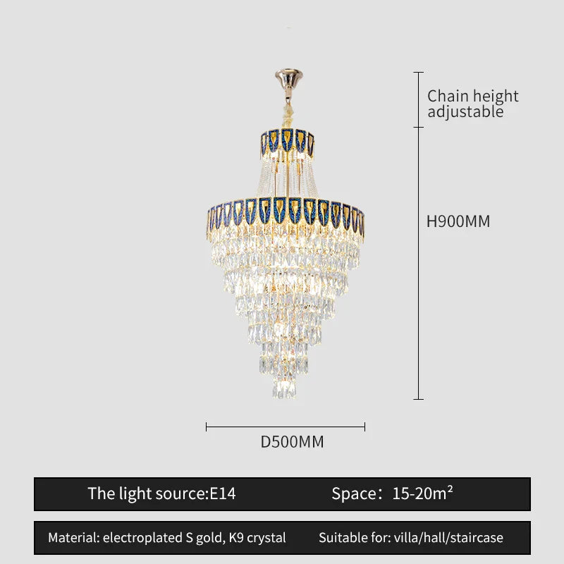 Afralia™ Crystal Chandelier Art Living Room Lighting for Duplex Buildings and High-End Restaurants