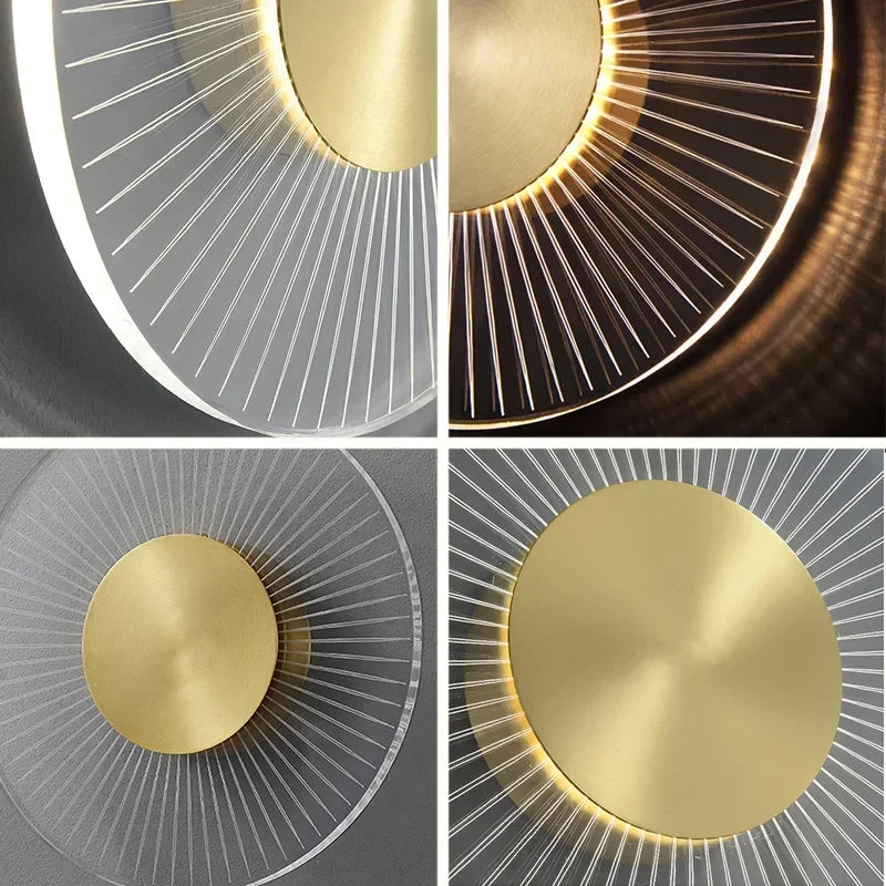 Afralia™ Modern Luxury Gold LED Wall Lamp for Indoor Lighting Decor