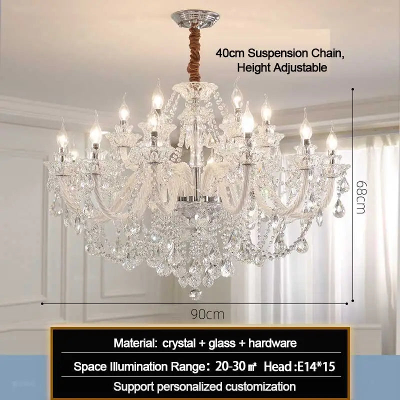 Afralia™ Crystal Wedding Chandelier Ceiling Light, Luxury Home Decor Pendant Lamps