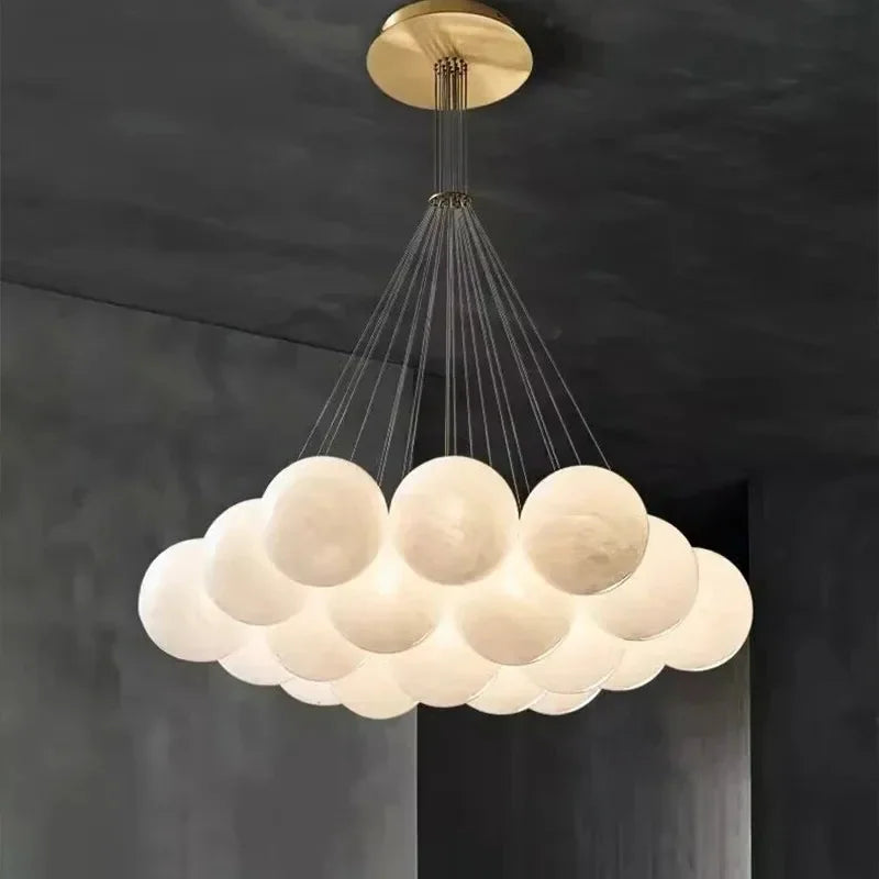 Afralia™ Nordic Glass Ball LED Pendant Chandelier for Home Decor Luminaires