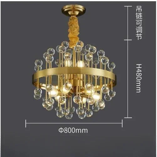 Afralia™ Luxury Glass Chandelier LED Pendant Light for Living Room, Bedroom, and Restaurant