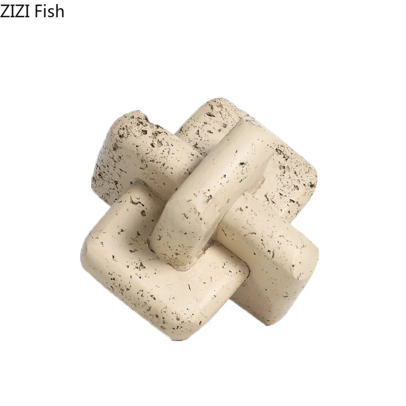 Stone Pattern Ring Buckle Sculpture Desk Decoration by Afralia™ - Modern Resin Crafts Ornaments