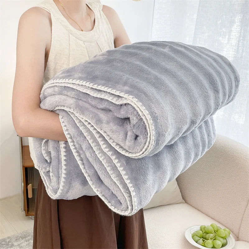 Afralia™ Bubble Velvet Woolen Sofa Blanket - Soft & Warm Multi-Purpose Cover