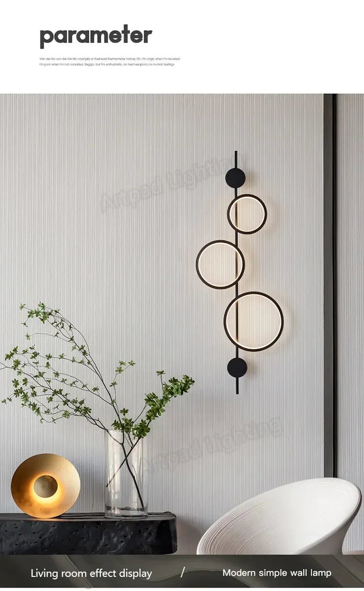 Afralia™ Minimalist Nordic Black LED Wall Sconce for Bedroom & Living Room