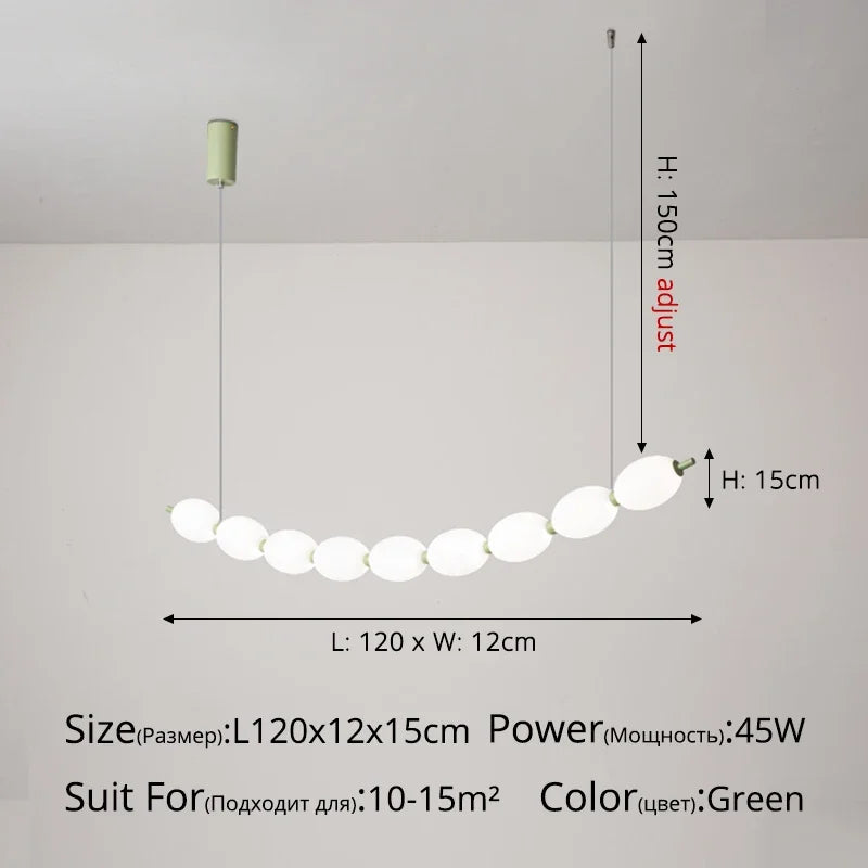 Afralia™ Bead Nordic Chandelier: Stylish Dining Room Pendant Light for Bar Table Adding Ambiance