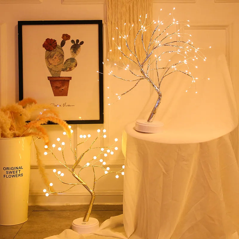 Afralia™ LED Starry Tree Table Lamp with Touch Switch - 36/108 LEDs, Fairy Night Light