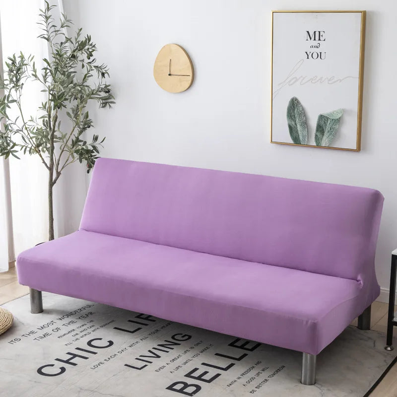 Afralia™ Solid Color Elastic Sofa Bed Cover Stretch Removable Washable Slipcover