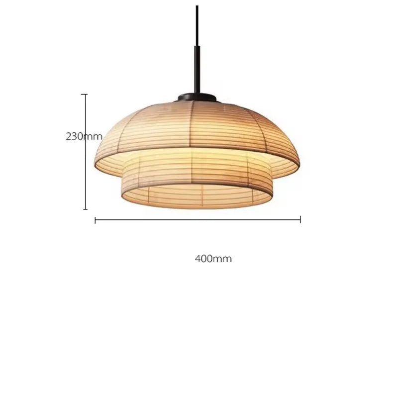 Afralia™ Japanese Wabi Sabi Fabric Pendant Light: Traditional and Creative Lighting for Dining Room