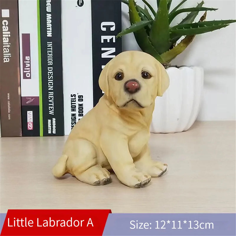 Afralia™ Dog Sculpture for Home Decor - Lifelike Resin Pup Figurine Craft