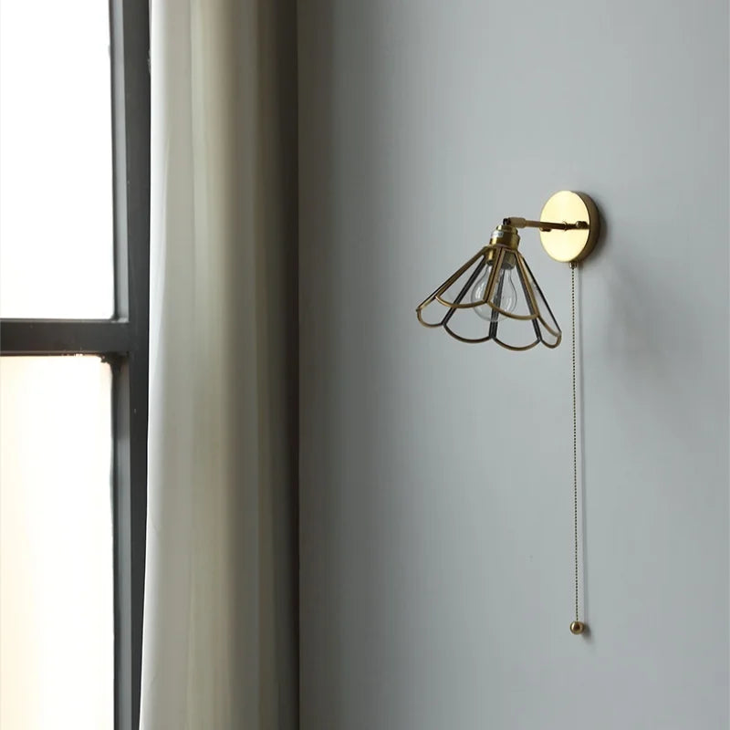 Afralia™ LED Wall Sconce Modern Nordic Design with Pull Chain Switch
