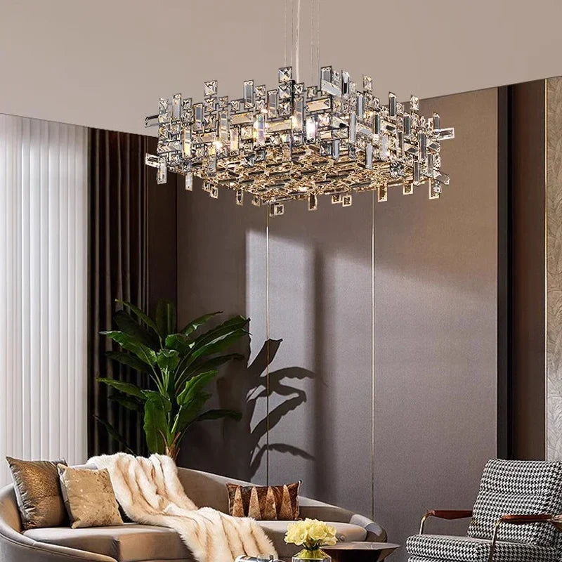 Afralia™ Chrome LED Crystal Chandelier for Sophisticated Home Lighting