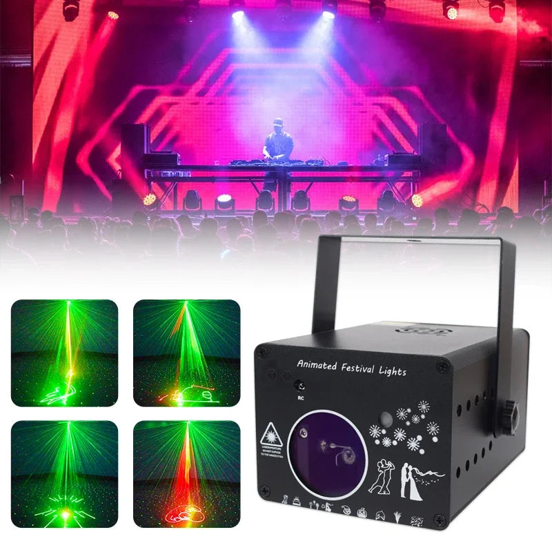 Afralia™ 3D Animation Laser Projection Light for Christmas Bar KtV Stage DJ Disc