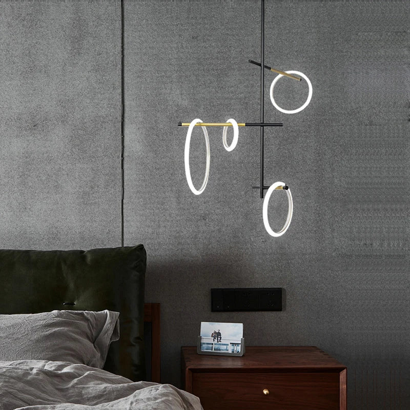 Afralia™ Nordic Style Megnetic Pendant Lights Chandelier LED Fixture for Home Kitchen Island