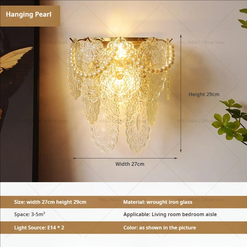 Afralia™ Luxe Crystal Glass Wall Lamp for Aisle, Living Room, Bedroom & Corridor Lighting