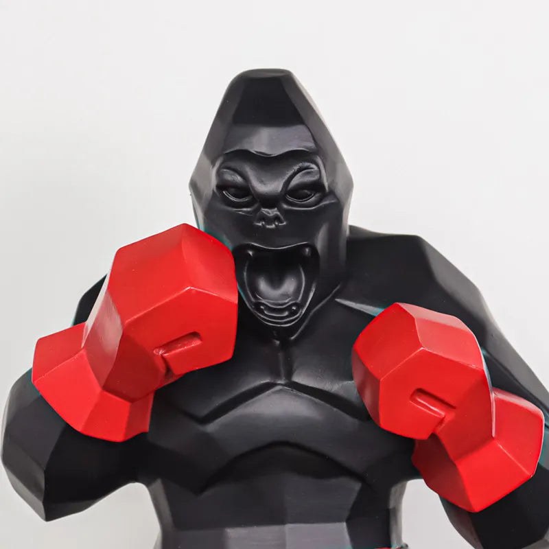 Afralia™ King Kong Gorilla Sculpture: Nordic Boxer Character Figurine for Desk Decor Craft Gift