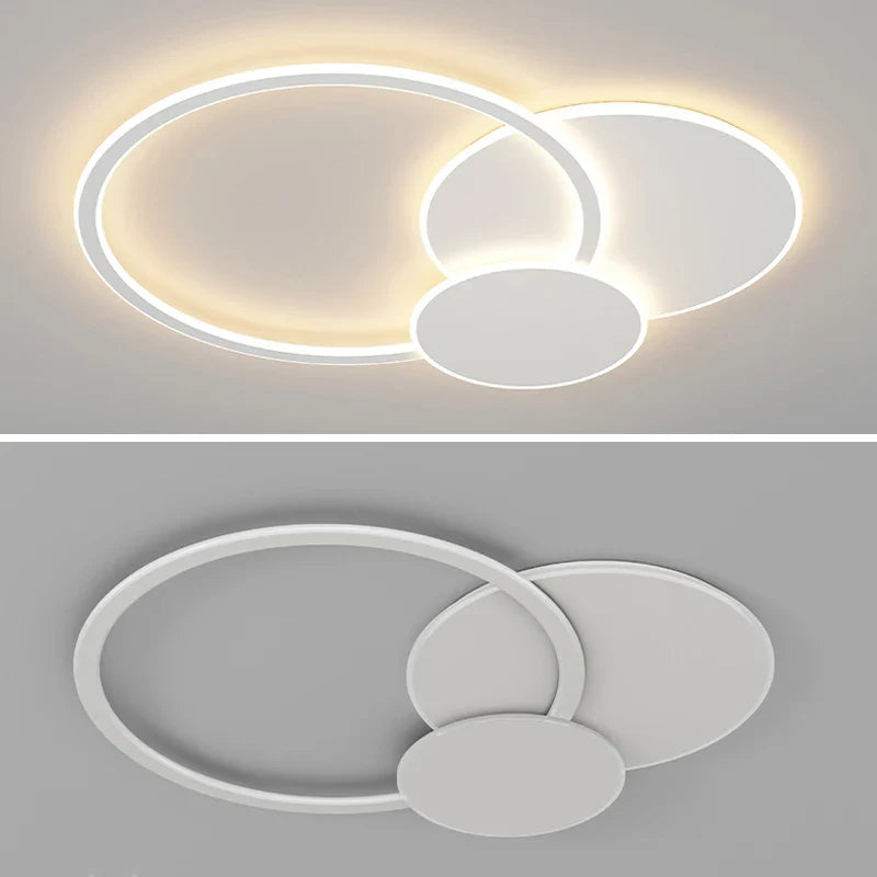 Afralia™ Modern LED Round Chandelier with Remote Control for Home Decor