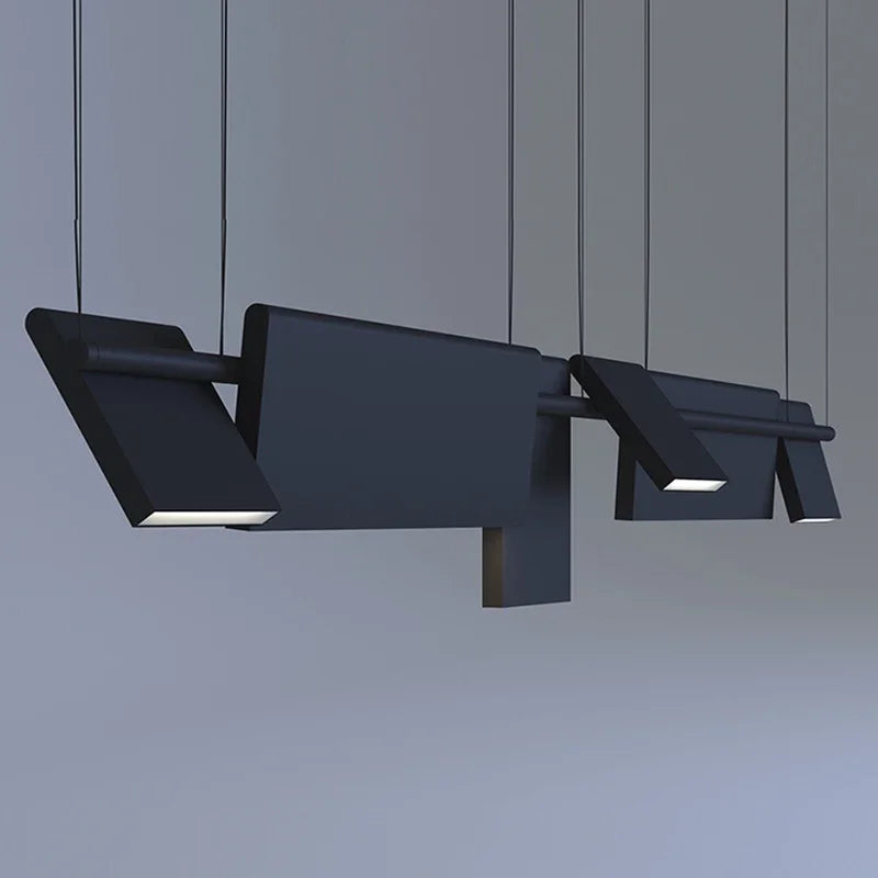 Afralia™ Rotatable Black LED Chandelier: Nordic Design Dining Room Decor Lighting Fixtures