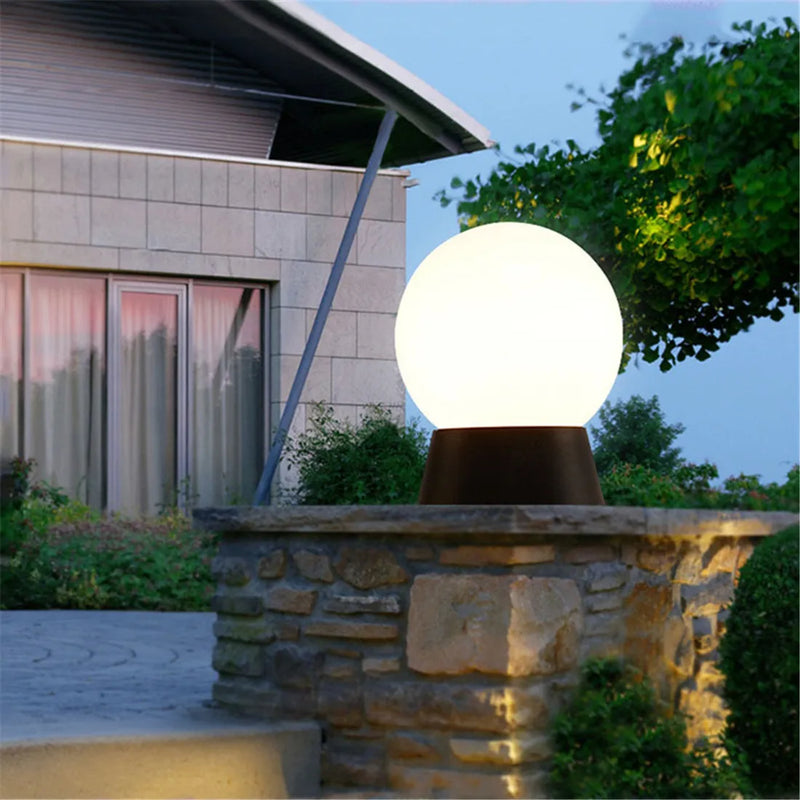 Afralia™ Outdoor Black Globe Post Lamp for Yard Deck Lighting