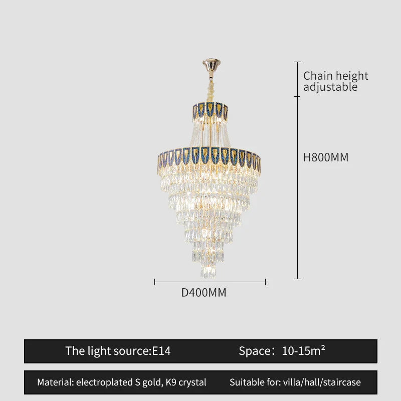 Afralia™ Crystal Chandelier Art Living Room Lighting for Duplex Buildings and High-End Restaurants