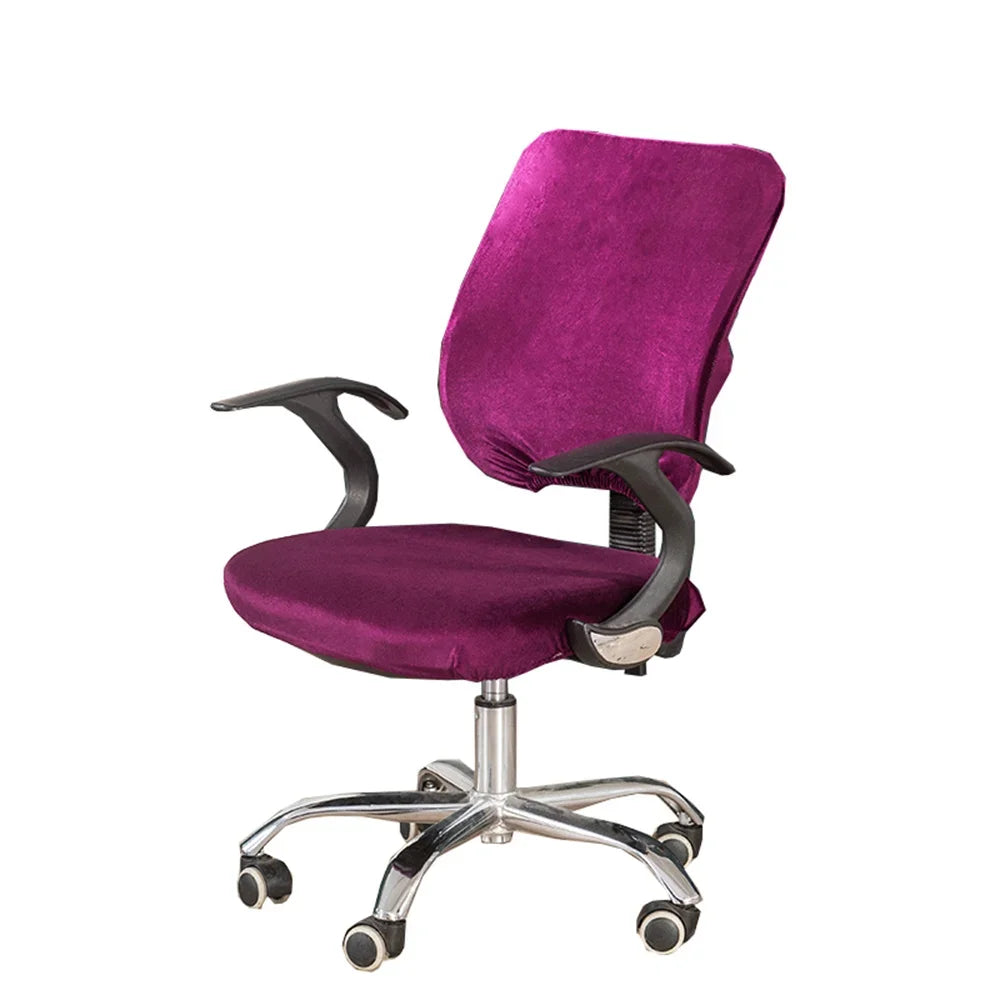 Afralia™ Velvet Office Chair Cover Slipcover: Stretch Spandex Seat Protector