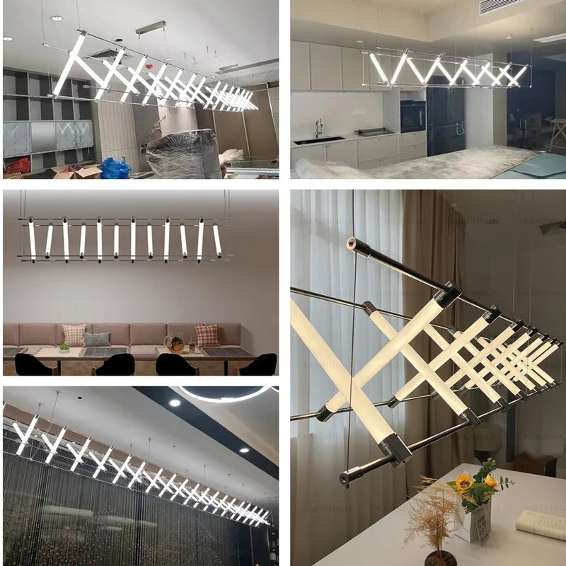 Afralia™ Minimalist LED Chandelier: Modern Design for Dining Room, Office, Hotel, and Kitchen