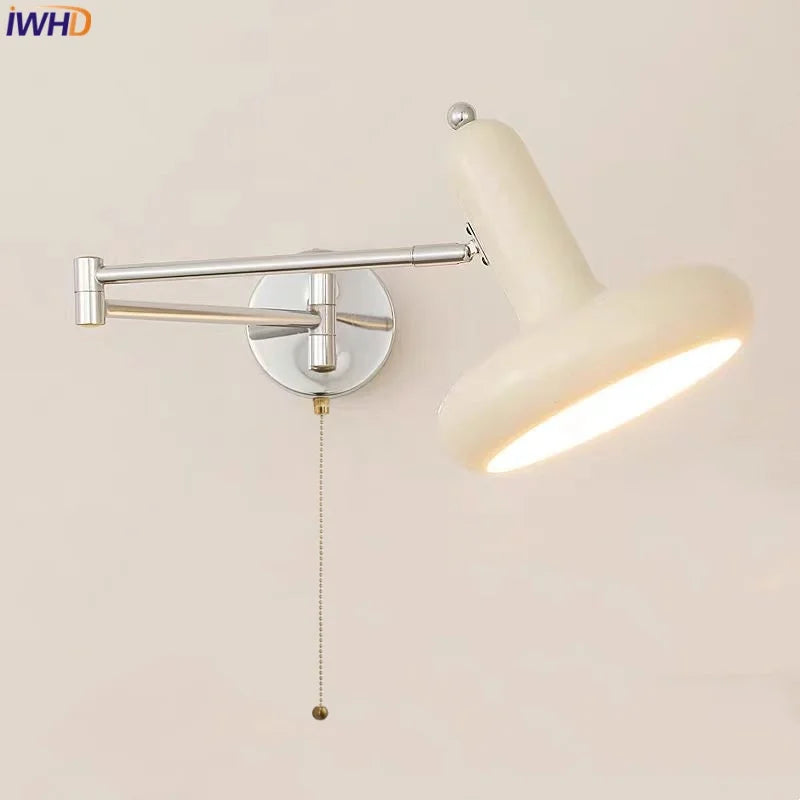Afralia™ Nordic LED Wall Sconce Indoor Lamp Rotatable Light Fixture Pull Chain Switch
