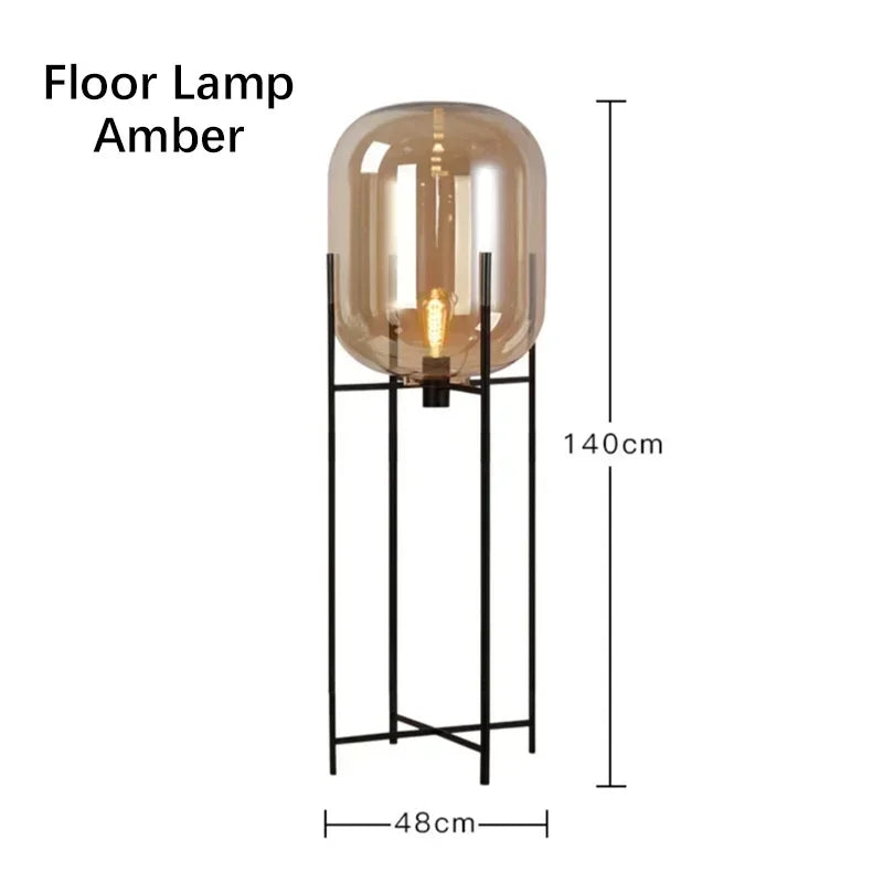 Afralia™ Modern Glass LED Floor Lamp for Living Room, Bedroom, Dining, and Home Decor