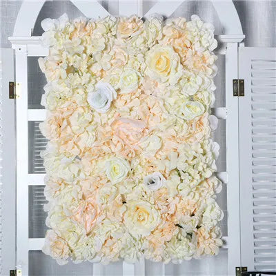 Afralia™ Silk Rose Flower Wall Decor Champagne Artificial Wedding Backdrop