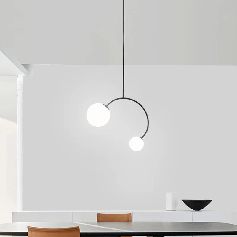 Afralia™ Glass Ball Pendant Lights For Dining Room Bedroom Study Restaurant Bar Coffee Decor