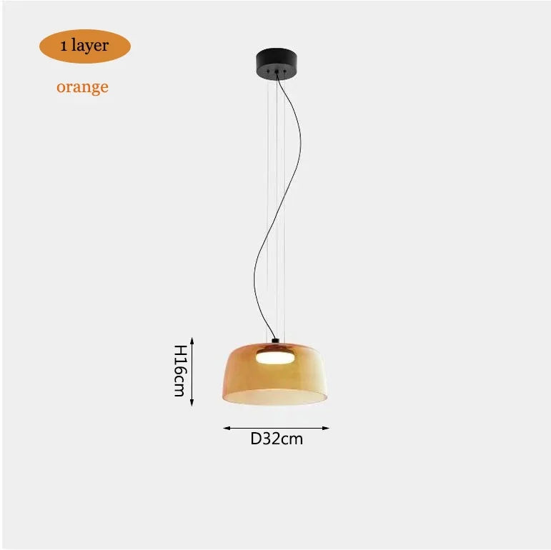 Afralia™ Orange Glass Pendant Lamp for Living Dining Room, Bar, Kitchen Island