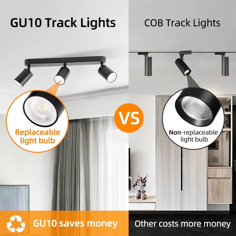 Afralia™ LED Track Spot Light GU10 Bulb Replacement Spotlight for Bedroom Corridor Shop