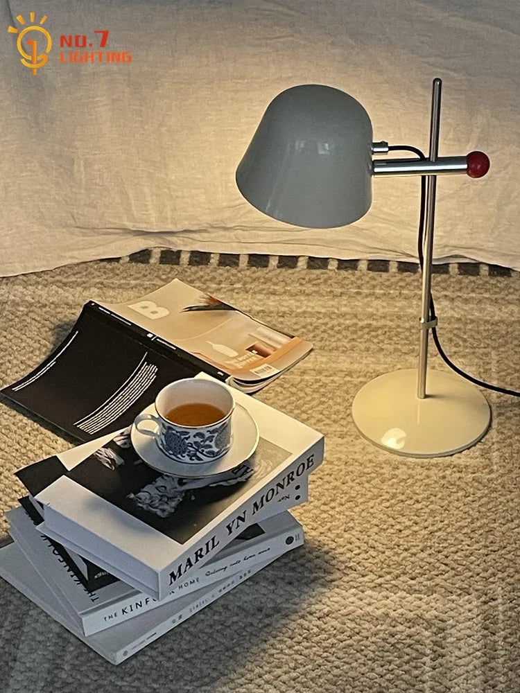 Afralia™ Medieval Stainless Steel Table Lamp LED E14 Rotating Desk Light