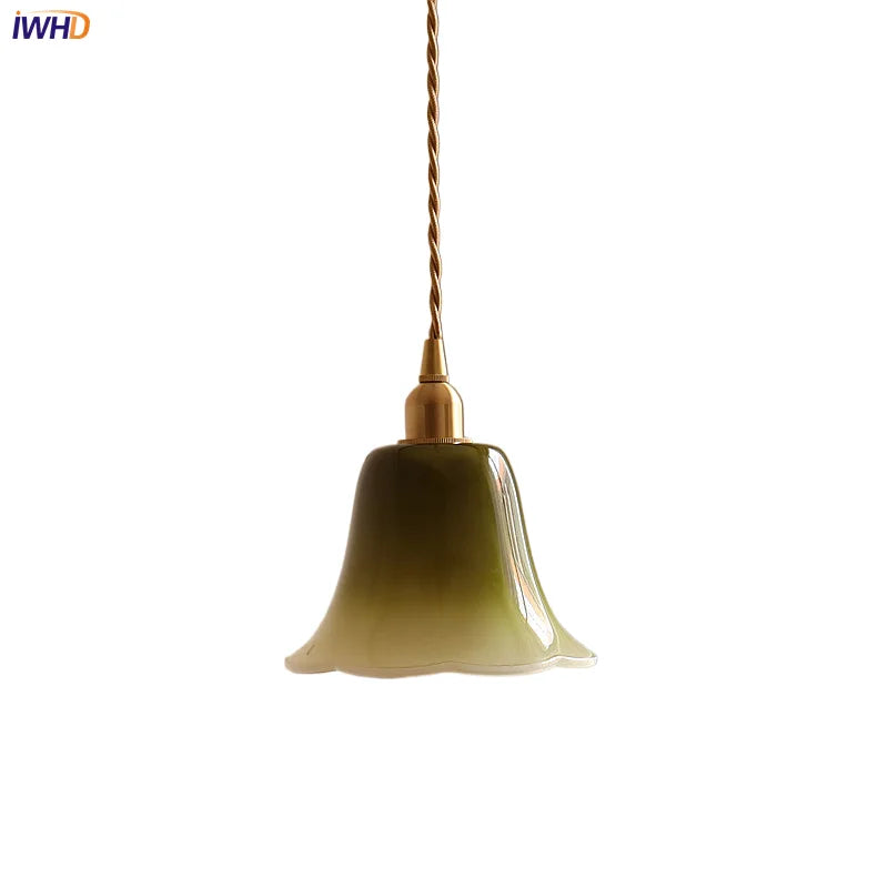 Afralia™ Glass Pendant Light E14 LED Hanging Lamp for Home Decor Living Room Bedroom.