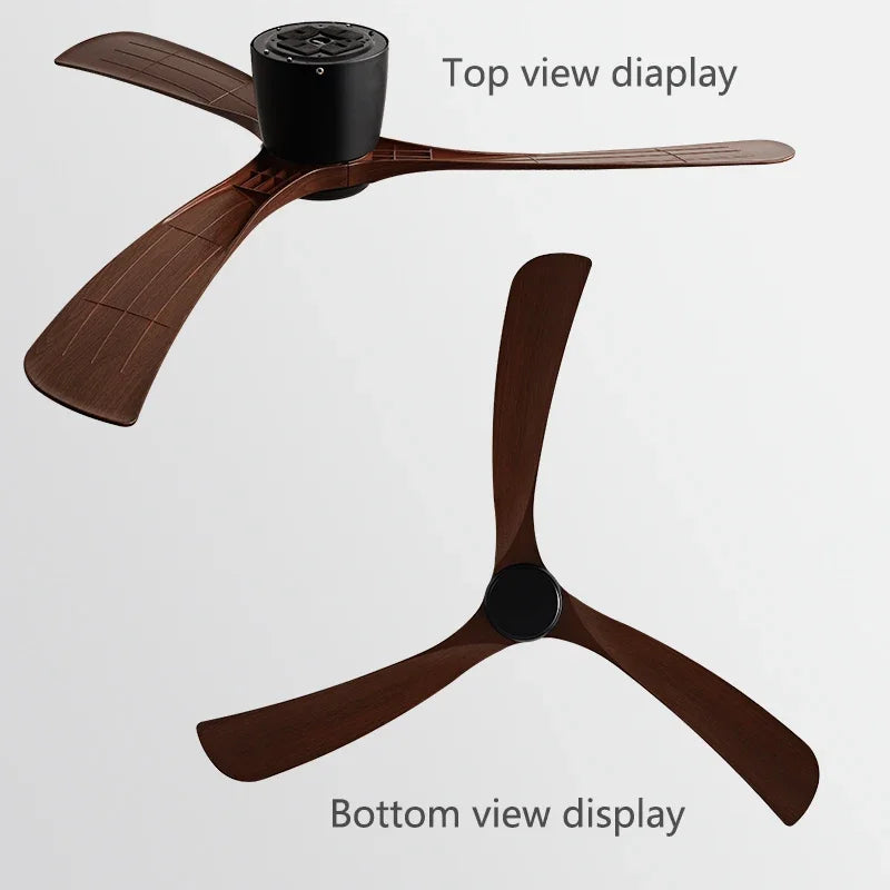 Afralia™ Black Modern Low Profile DC Ceiling Fan with Remote Control, Strong Airflow