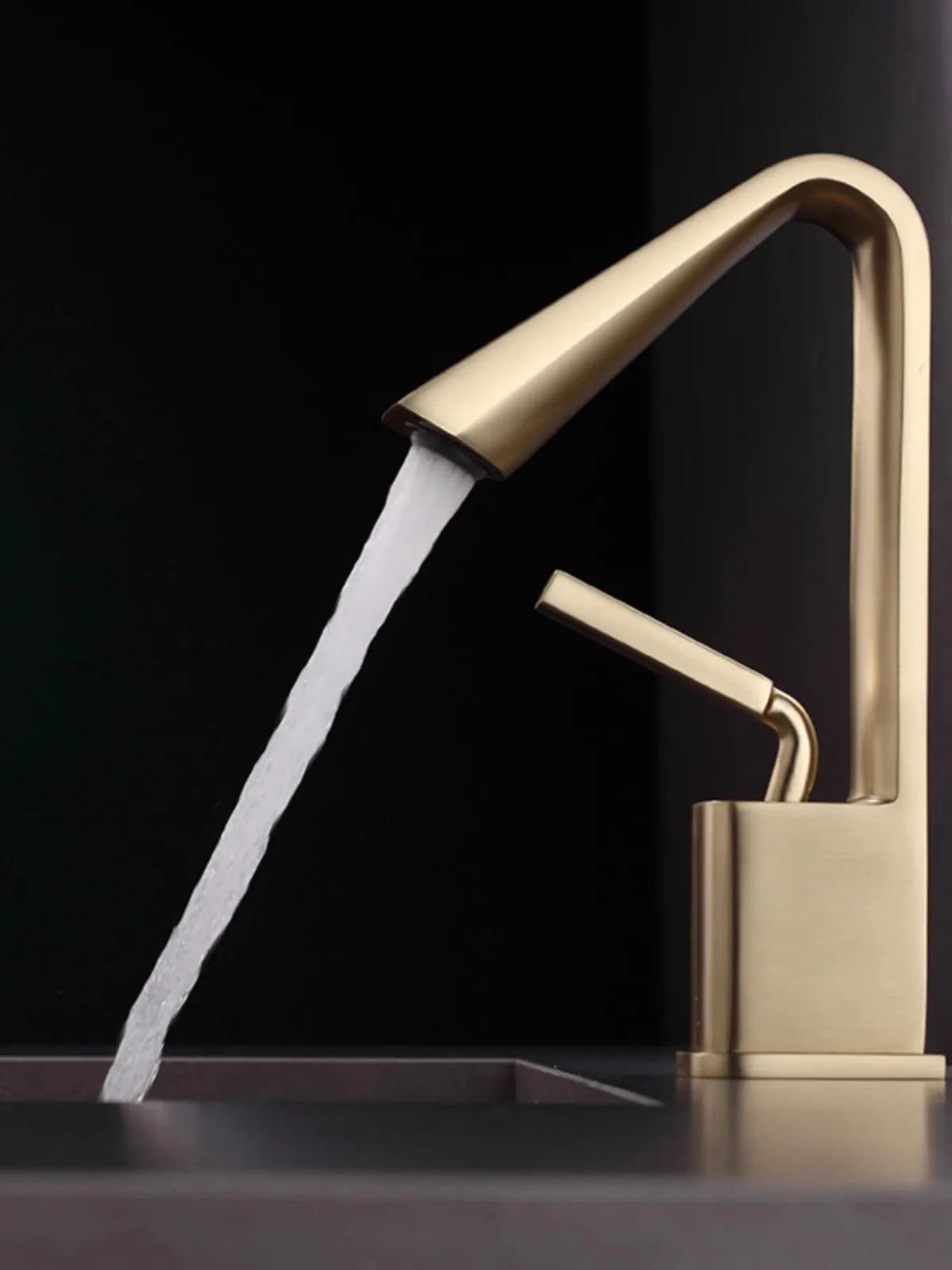 Afralia™ Brush Gold Basin Faucet Single Lever Hot Cold Mixer Sink Tap Vanity