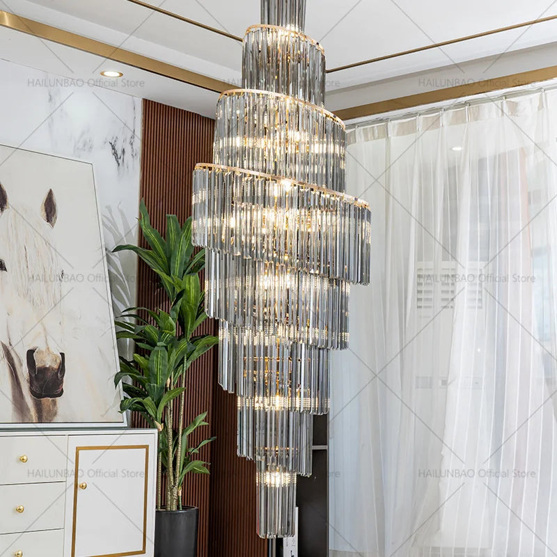 Afralia™ Crystal Chandelier for Penthouse Villa Living Room - Modern Light Luxury Design