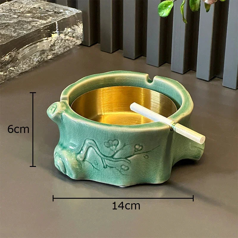 Afralia™ Bamboo Tissue Box: Ceramic Green Bamboo Design for Coffee Table & Desk Decor