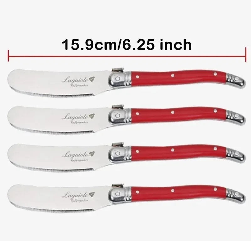 Afralia™ Rainbow Laguiole Butter Knife Set of 4 - Kitchen Cheese Dessert Spreaders
