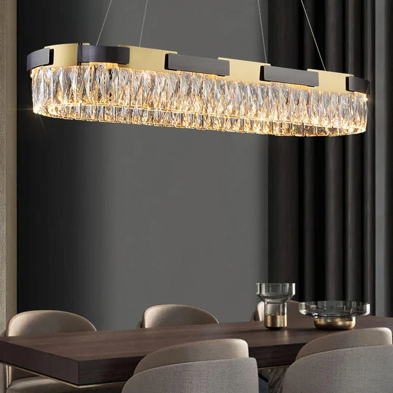 Afralia™ Crystal Luxury Chandelier Modern LED Light Fixture for Living Room Dining Bedroom