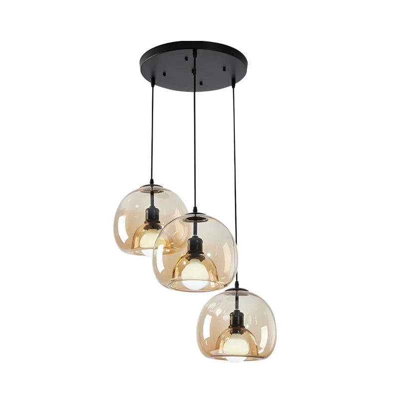 Afralia™ Modern Black Glass Led Ceiling Chandelier for Living Room, Kitchen, Bedroom