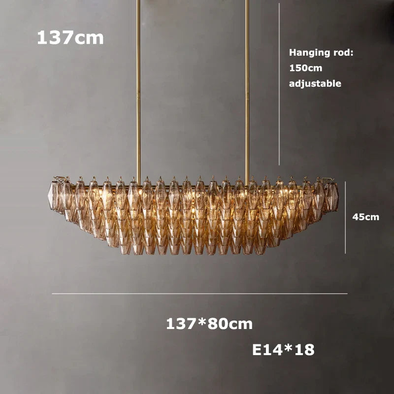 Afralia™ Art Deco Glass Shade Brass LED Chandelier - Luxury Black Dining Room Ceiling Light